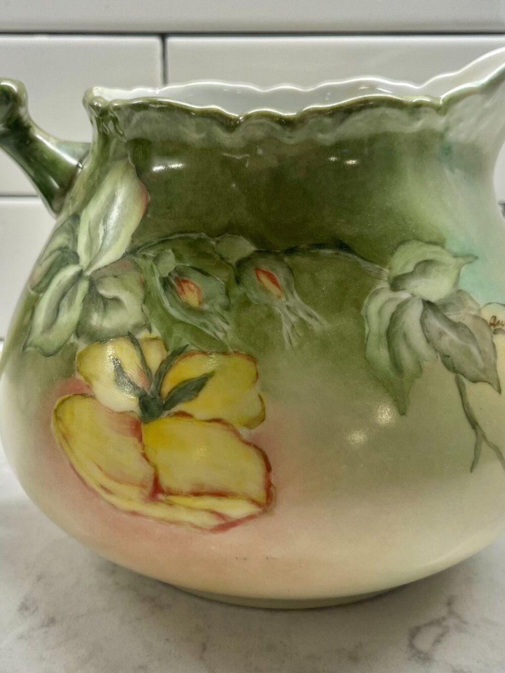 Vintage Hand-Painted Porcelain Pitcher